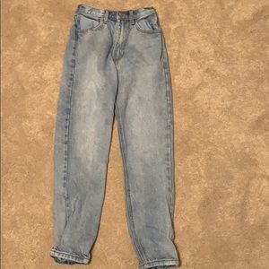 high waisted light wash jeans